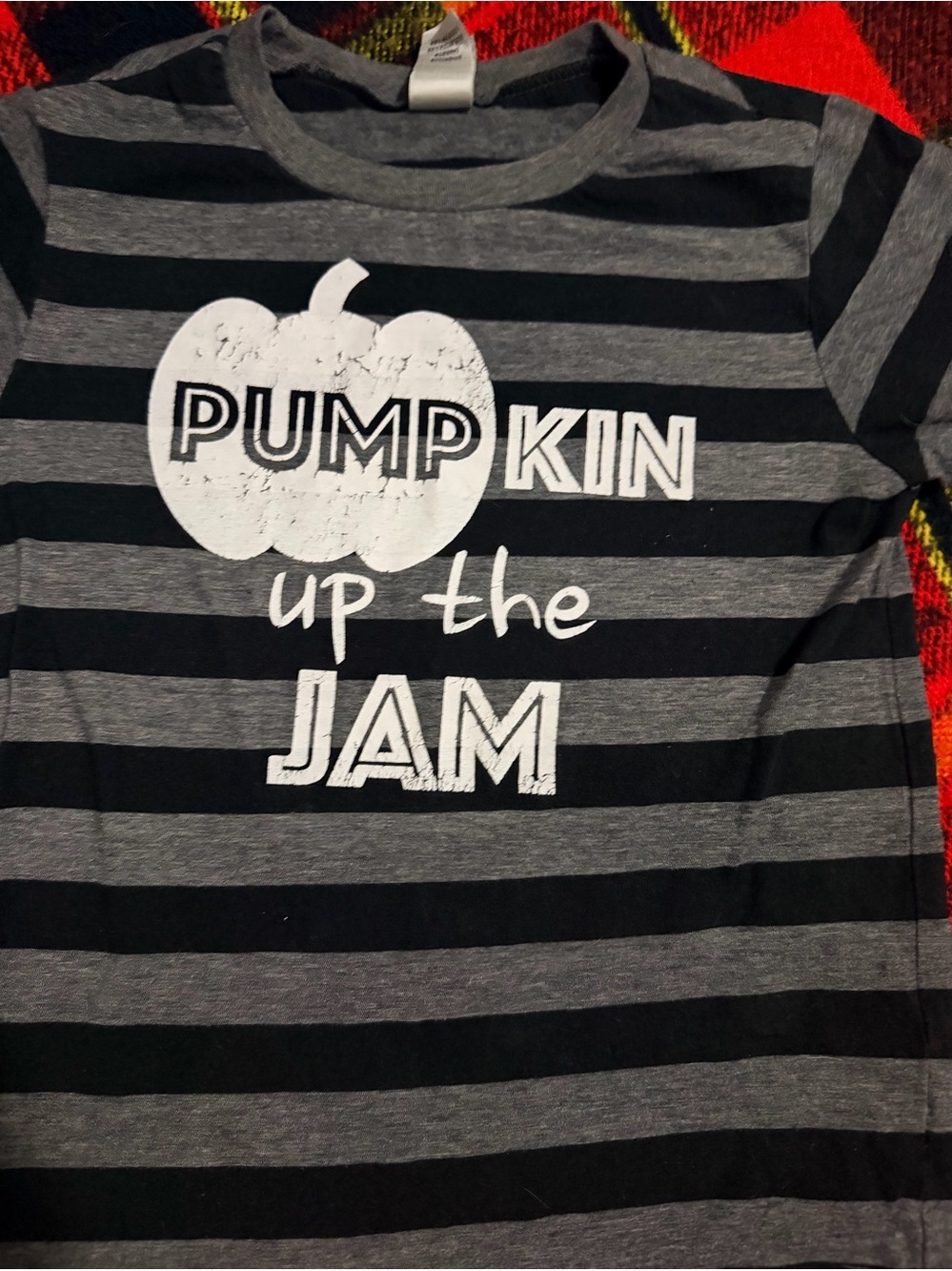 TWO Halloween short sleeved shirts in gray/black with ghosts and Pumpkin